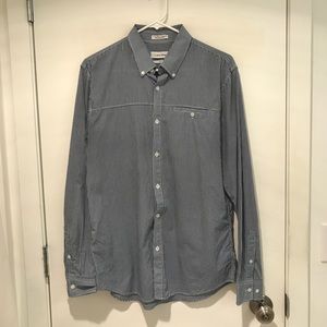 Calvin Klein blue and white checkered dress shirt